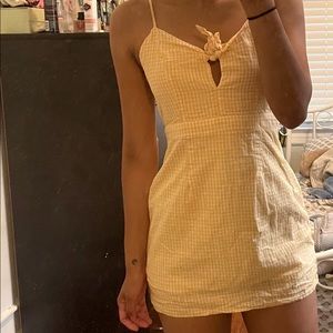 Lulu’s Yellow Checkered Mini Dress